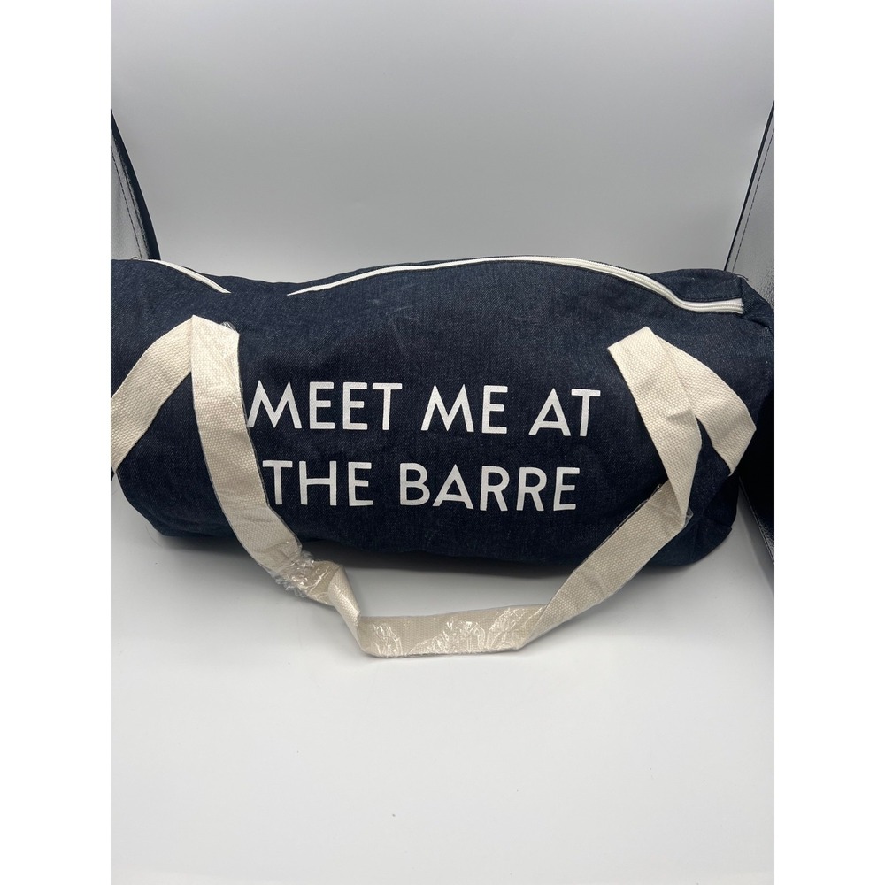 Private Party Meet Me At The Barre Dark Blue DENIM Gym Workout Bag